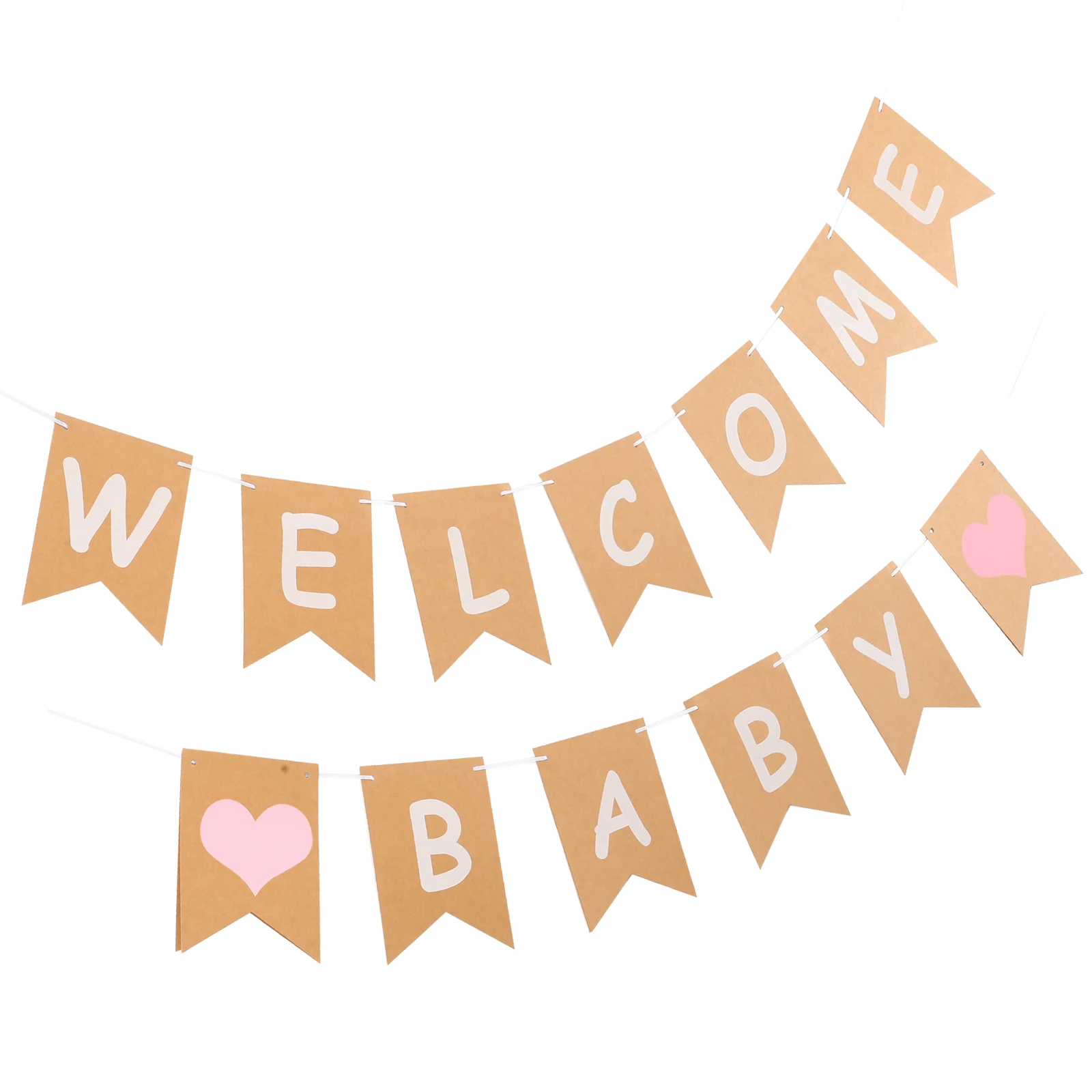 

2 set 2 Sets Welcome Decoration Banners Baby Shower Hanging Decor For Infant Birthday Festival Supplies Nylon Burlap