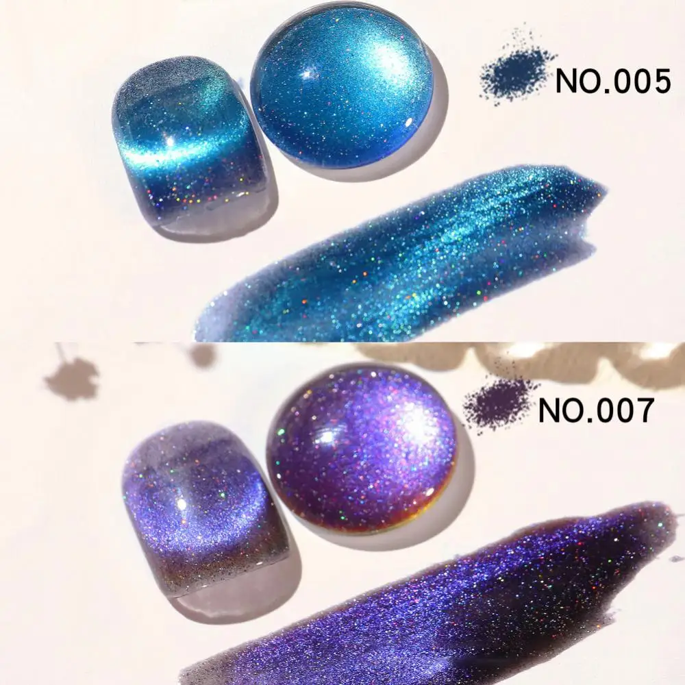 Blau Kristall Cat Eye Regenbogen Magnetischen Gel Nagellack Diamant Glänzende Gel Semi Permanent Lack UV Gel Für Nail art design 8ml