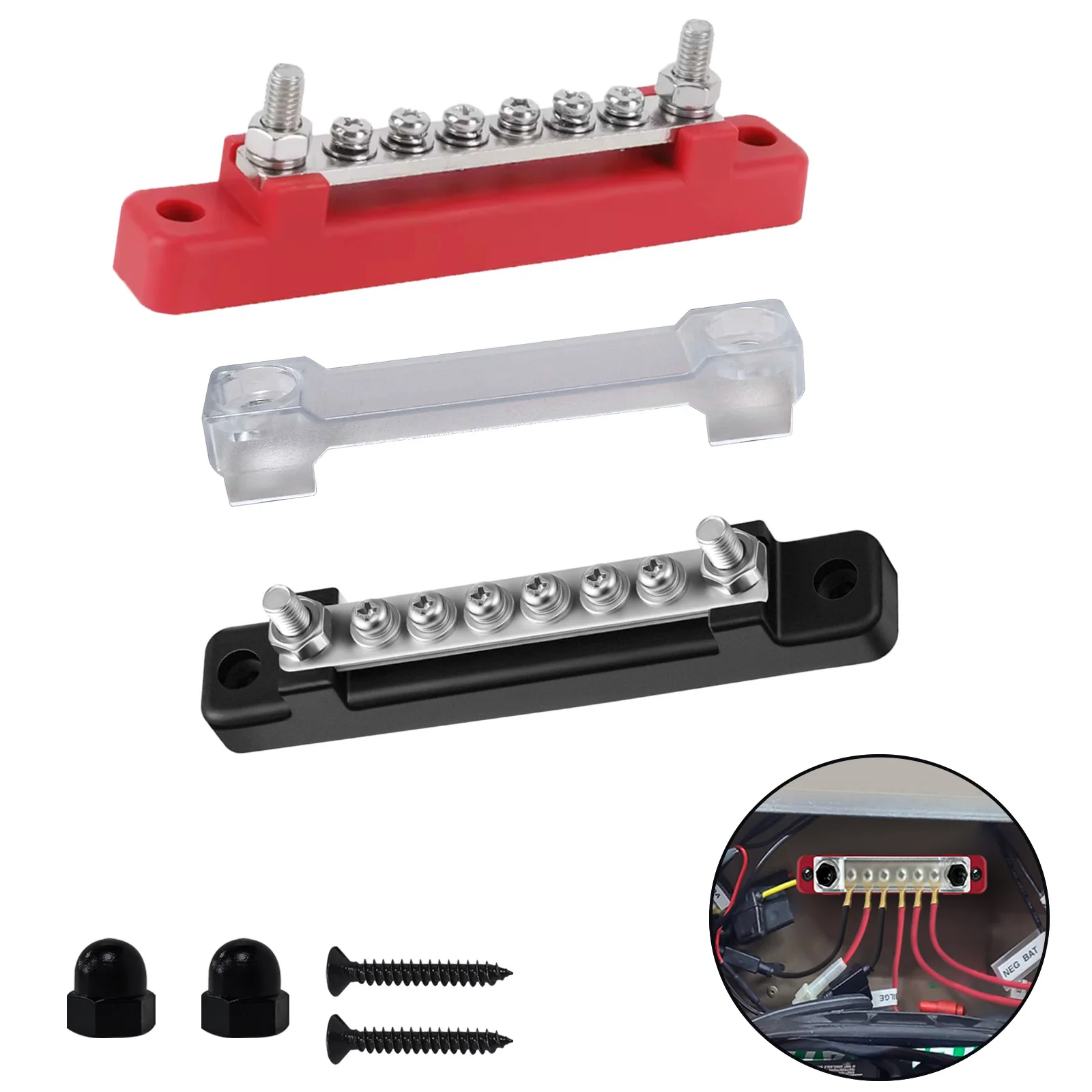 12V 150A Bus Bar Power Distribution Block M4/M6 Terminal Block for Automotive Car Truck Boat RV Marine Camper Current Electrical