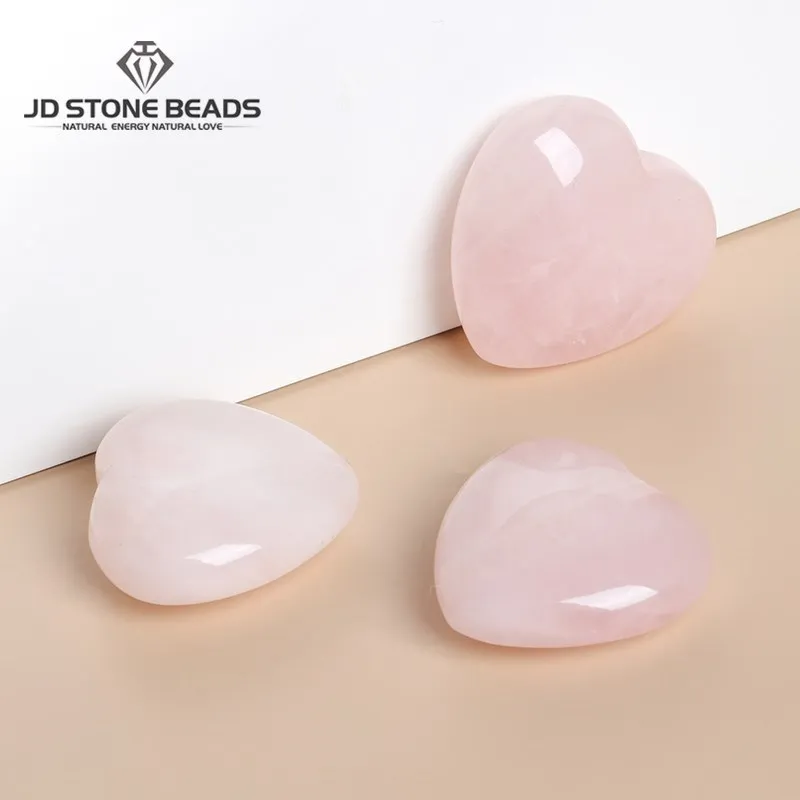 5Pcs/bag Madagascar Natural Rose Quartz Big heart Pink Healing Stone Crystal Handcraft ornaments Reiki Gem Home Decoration Gift