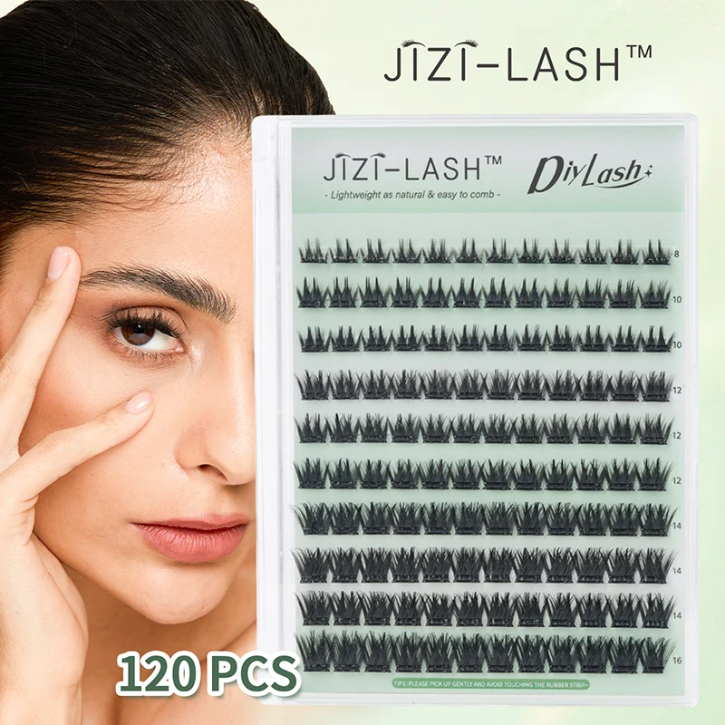 

JIZI-LASH DIY Eyelashes Cluster Thick Popular Fake Eyelashes Mix Length Self-adhesive Eyelash Korean Woman Makeup Tool