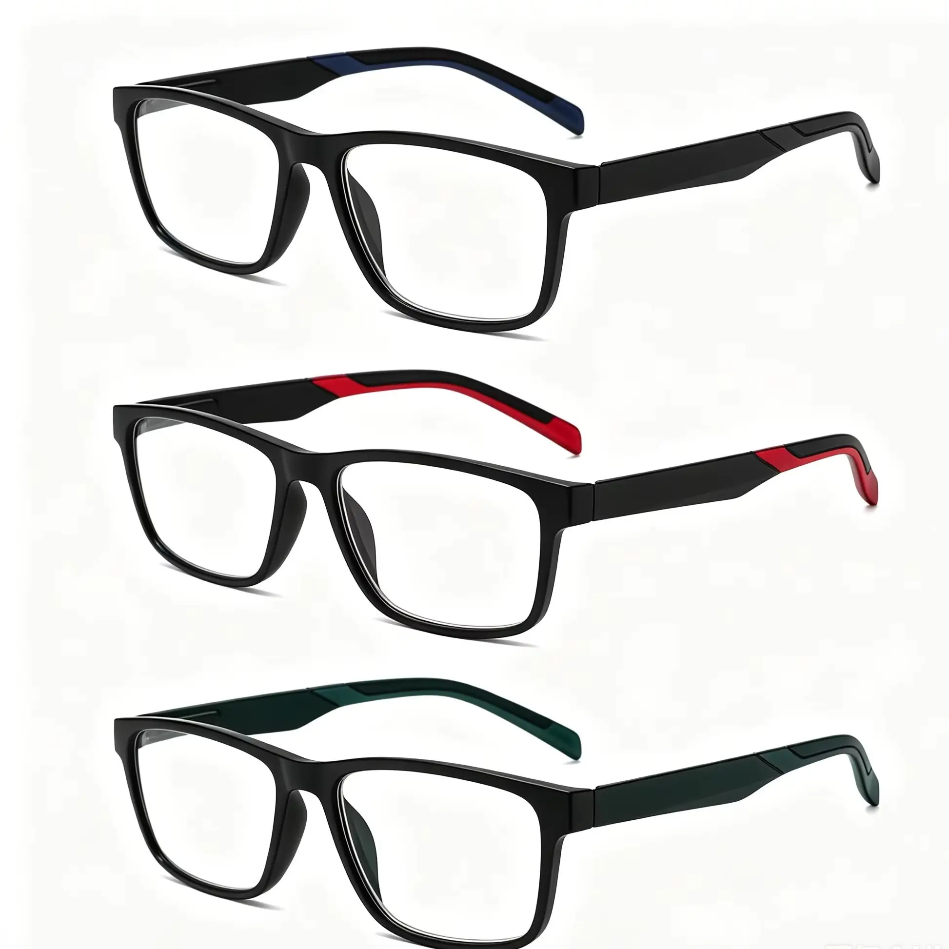 3PCS 3 Pairs Fashion Square Frame Blue Light Blocking Glasses for Women & Men view 6