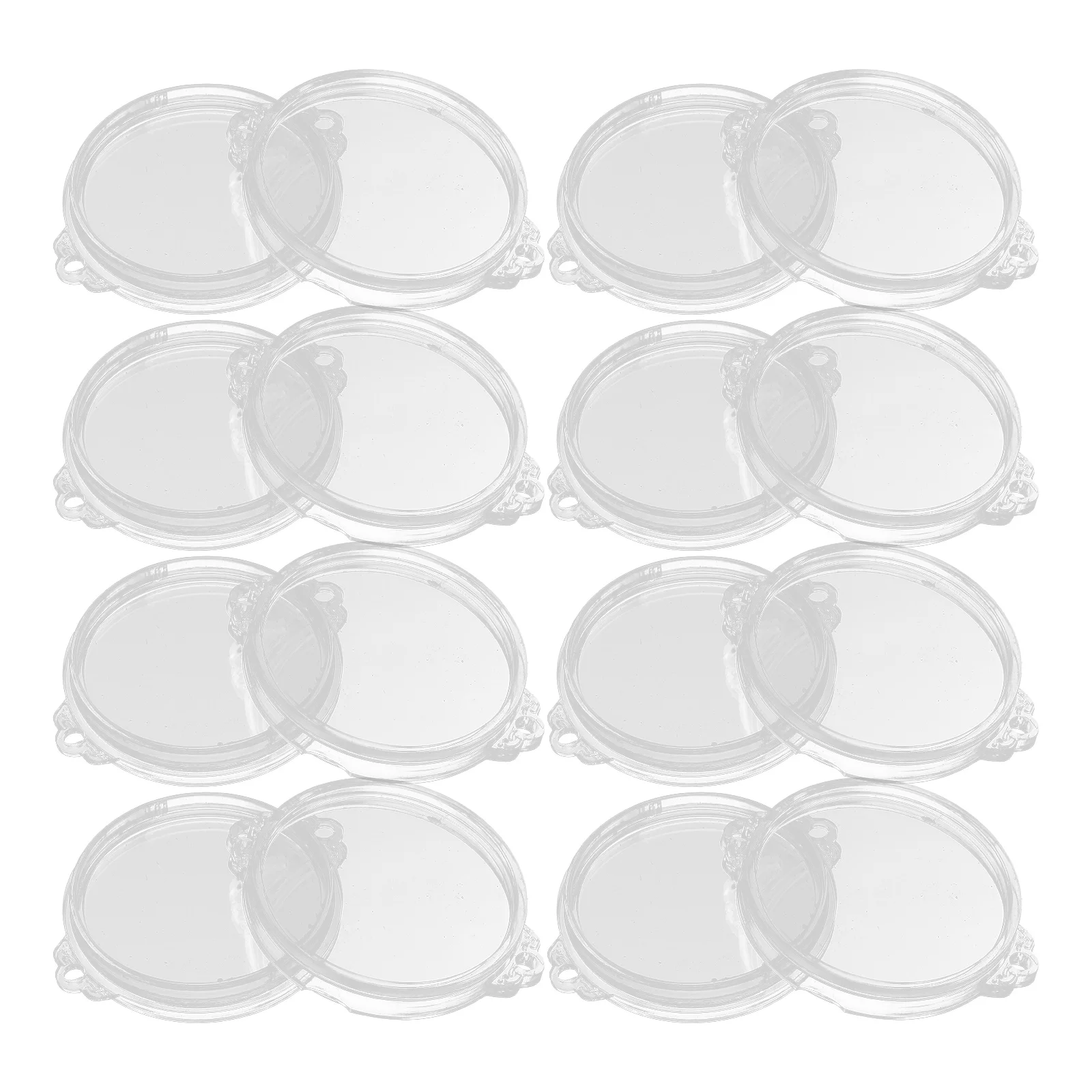 

12pcs Coin Protection Boxes Clear Plastic Commemorative Holders Airtight Capsules Collectors Car Storage Display