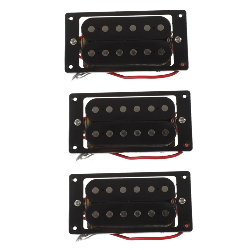 

6Pcs Black Humbucker Double Coil Electric Guitar Pickups + Frame Screw