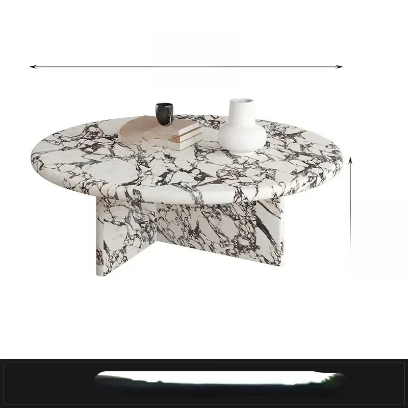

Natural Marble round Tea Table Home Living Room High-End Coffee Table