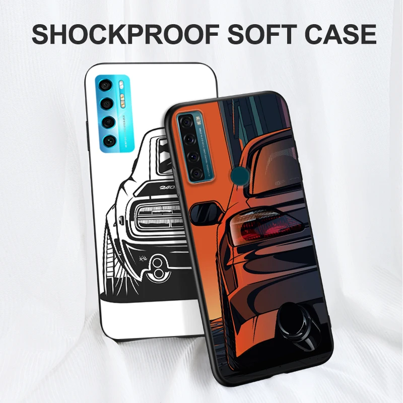 Black Tpu Case For ZTE blade A3 A5 A7 2019 2020 A31 A51 A71 A7S V2020 L210 L8 smart vita 2022 v30 Japan JDM Sports Car