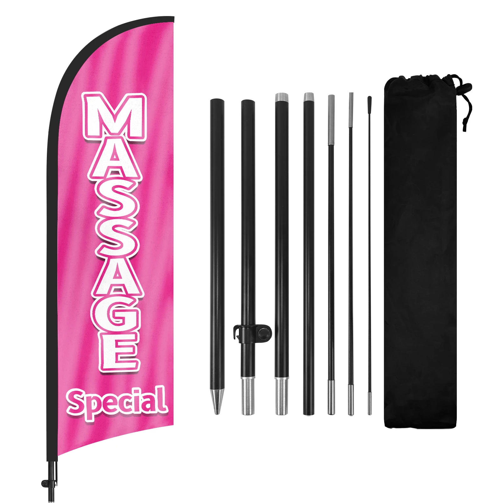 FSFLAG 1PCS 280CM The Massage Feather Flag with Flagpole Advertising Outdoor Banner Decoration for Business and Storefront