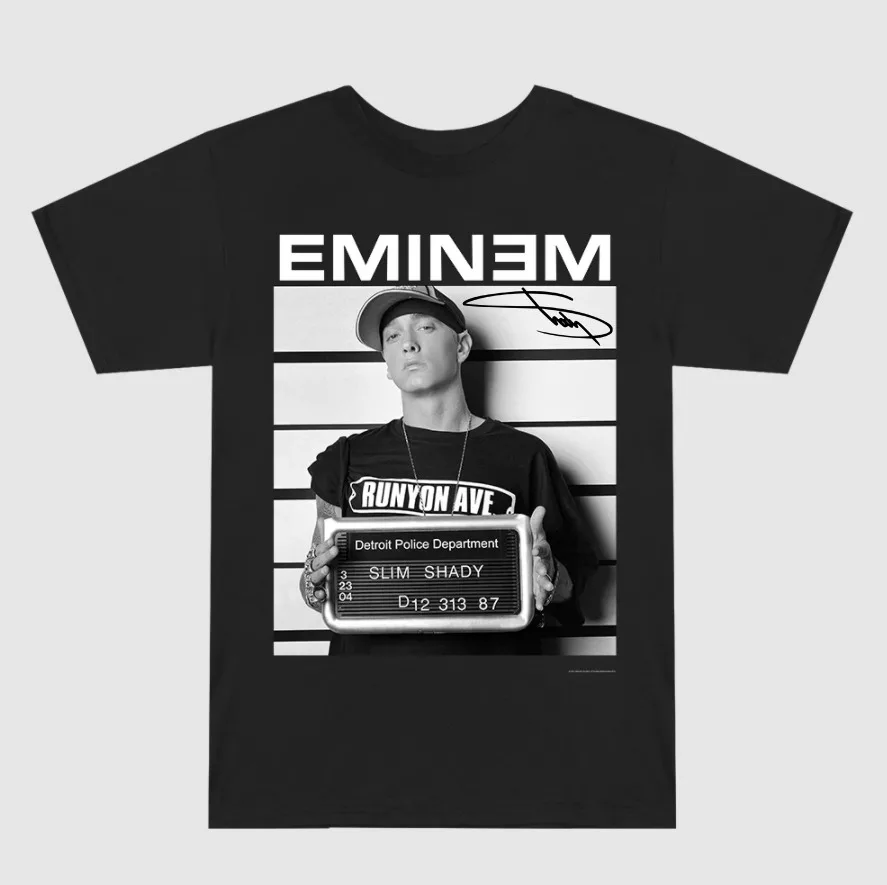 

Винтажный подарок Eminem для фанатов, хлопковая черная классическая рубашка унисекс всех размеров AA907