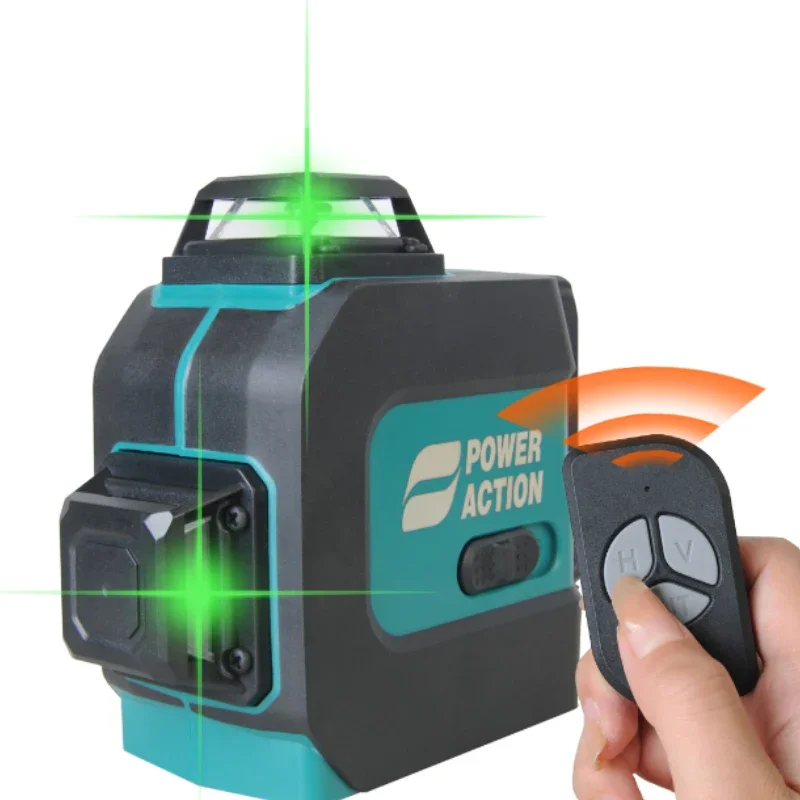 3D Green Line Cordless Rechargeable  Indoor or Outdoor Laser Level Tool 360 Self Leveling Cross With Beam