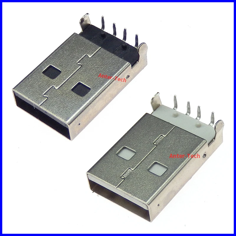 10Pcs USB 2.0 Male A Type USB PCB Connector Plug 90 degree Male USB Connectors 4Pins DIP