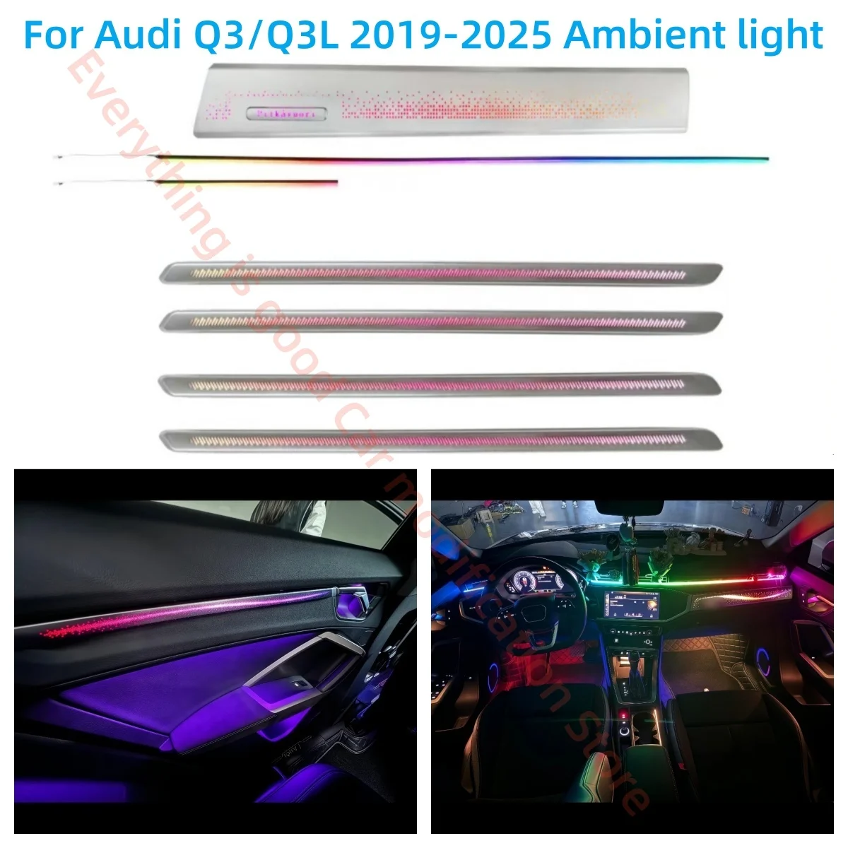 For Audi Q3/Q3L 2019+ LED Ambient Light Atmosphere Lamp Car interior lighting Upgrade car accessories Screen &APP control new