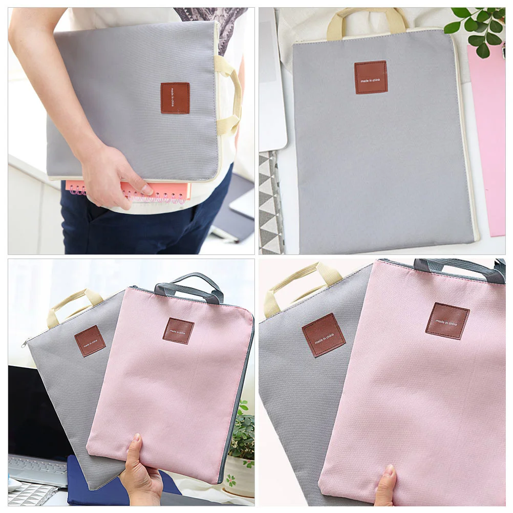 

2Pcs Canvas Business Briefcase Antiscratch Laptop Bag File Organizer Business Briefcase Laptop Container