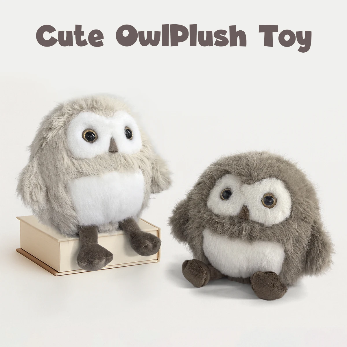 

20cm Grey Owl Plush Toy Soft Huggable Stress Relief Companion for Kids Adults Anxiety Aid Birthday Christmas Gift
