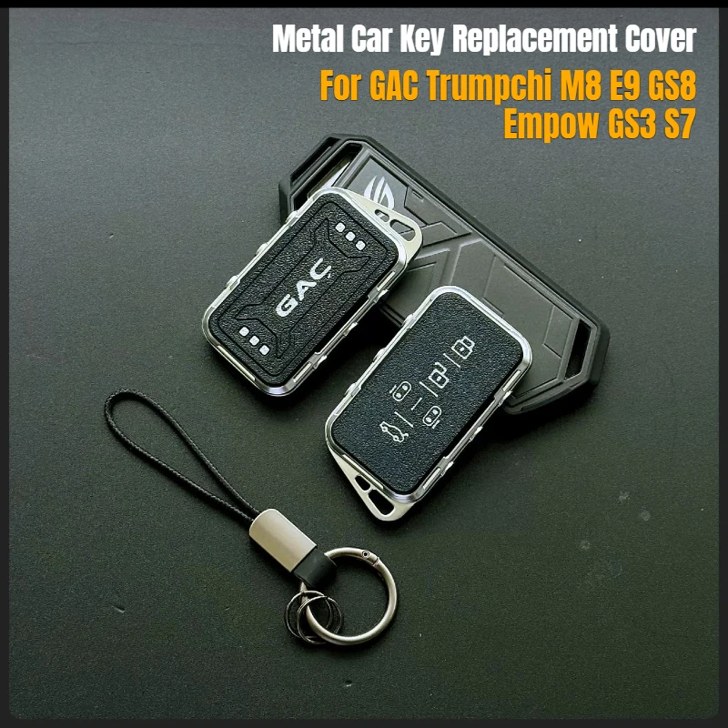 Metal Car Key Protective Cover for GAC Trumpchi M8 E9 GS8 Empow GS3 S7 Non-Destructive Modified Replacement Remote Fob Interior