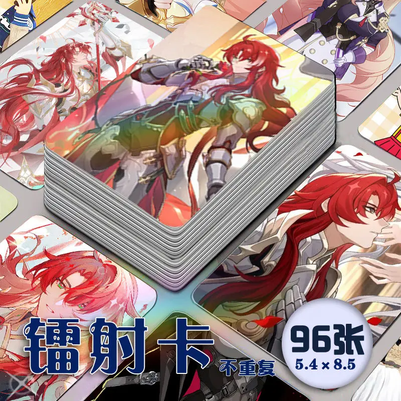 Honkai-Tarjeta láser de Anime de 96 piezas, tarjeta de Anime de riel de estrellas, tarjeta de dibujos animados, tarjeta LOMO para foto, regalo de colección de Adorno