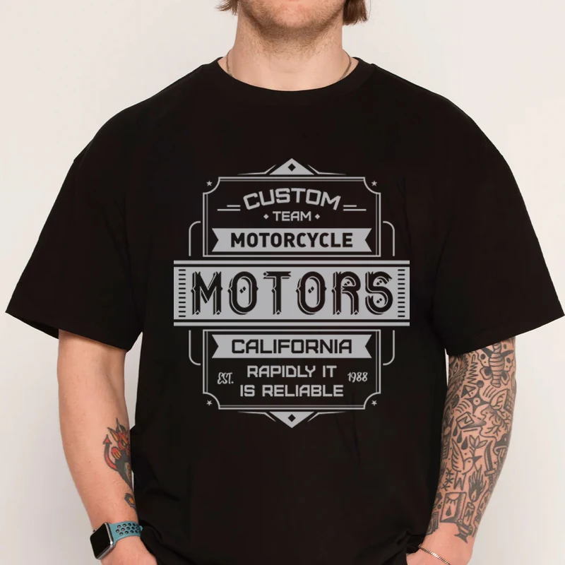 

Винтажная футболка с мотоциклетным дизайном, мужская рубашка из 100% хлопка, повседневная одежда с короткими рукавами, футболки с круглым вырезом