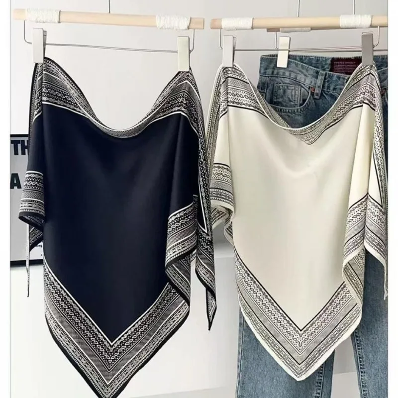 

New Versatile Headband Outerwear Suit Shawls Women's Thin Design Breathable Retro Simple Triangular Square Scarf Neckerchief