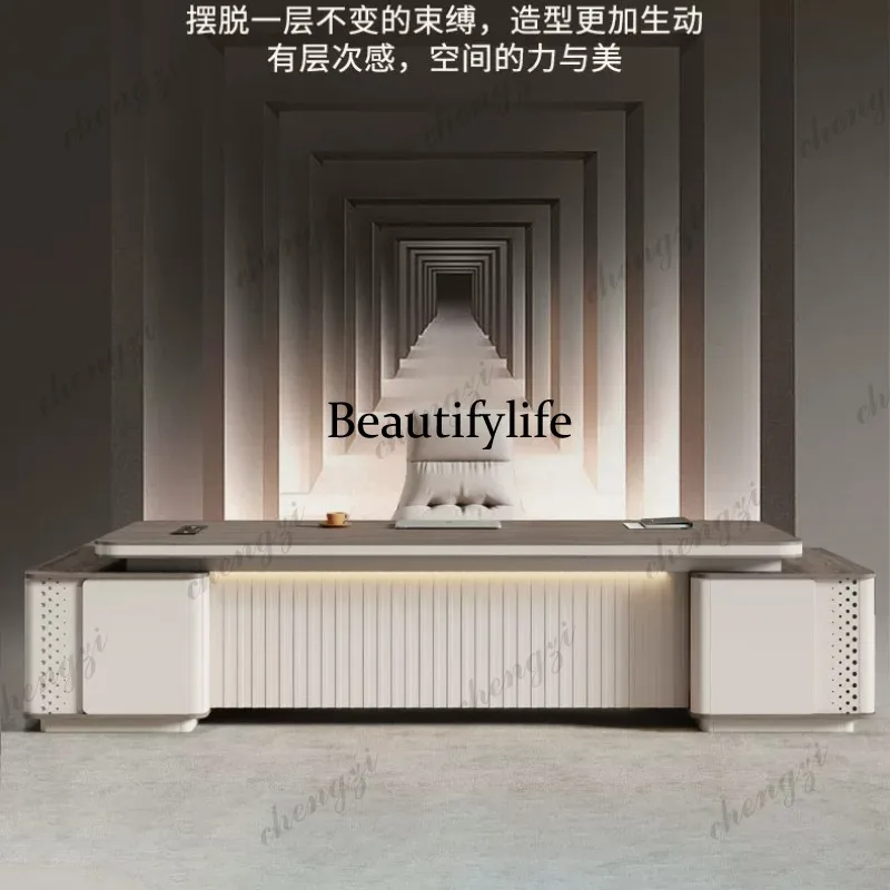E153 paint boss office desk and chair combination light luxury senior sense president manager room supervisor desk furniture