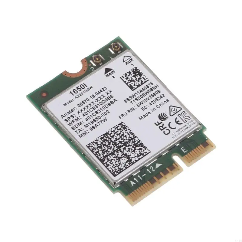 N84B Killer1650i Dualband WiFi 6 Card 2.4/5GHz التردد 2400MBPS Card Card AX201 AX201NGW لنظام التشغيل 10