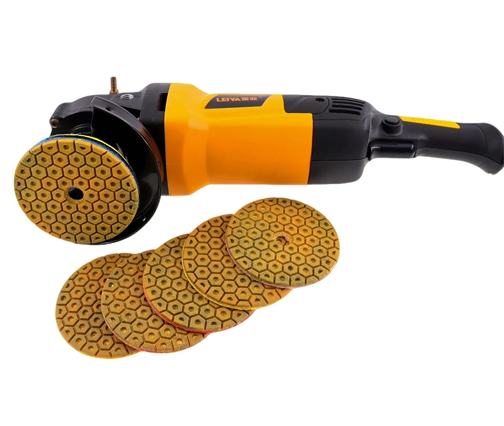 6 Stück/Set, 4 Zoll, hochwertige Polierpads, 100 mm, Hybrid, extra hartes Material, Nasspolierpad für Marmor, Granit und Stein, für schnelles Schleifen. – Detail 10