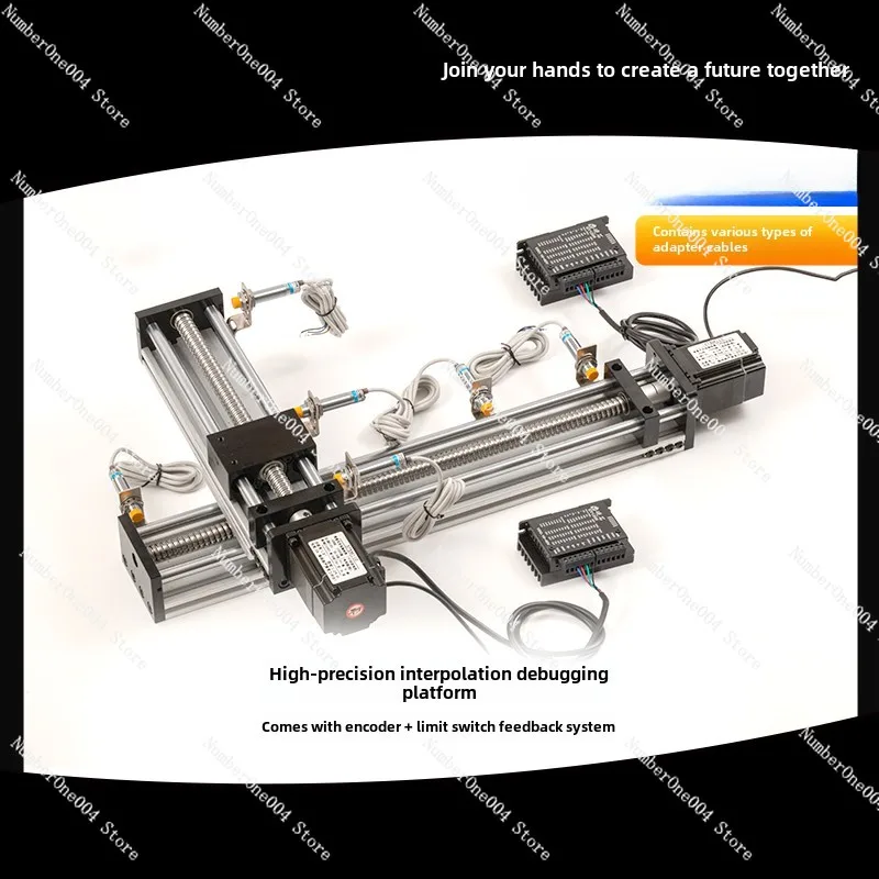 Ball Screw Linear Slide Guide with 57 Double Output Shafts and 600 Line Encoder