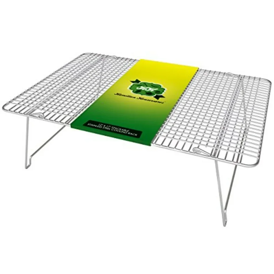 

Stackable Stainless Steel Wire Half Sheet Cooling Rack(12"x17") - with Collapsible Folding Legs - For Baking, Cooking, & Grillin