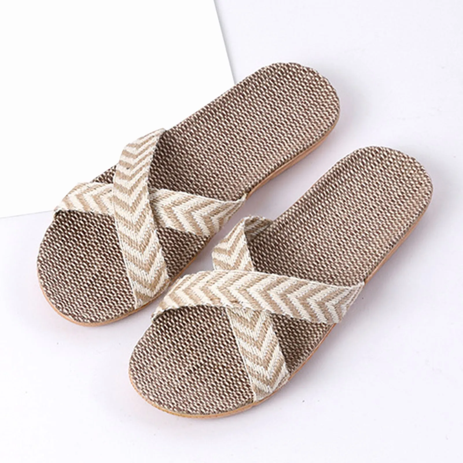 Slippers Fashion Ladies Oblique Stripe Women Breathable Bohemia Beach Slip On Shoes 2023 Fashion Casual Flats Women Slippers