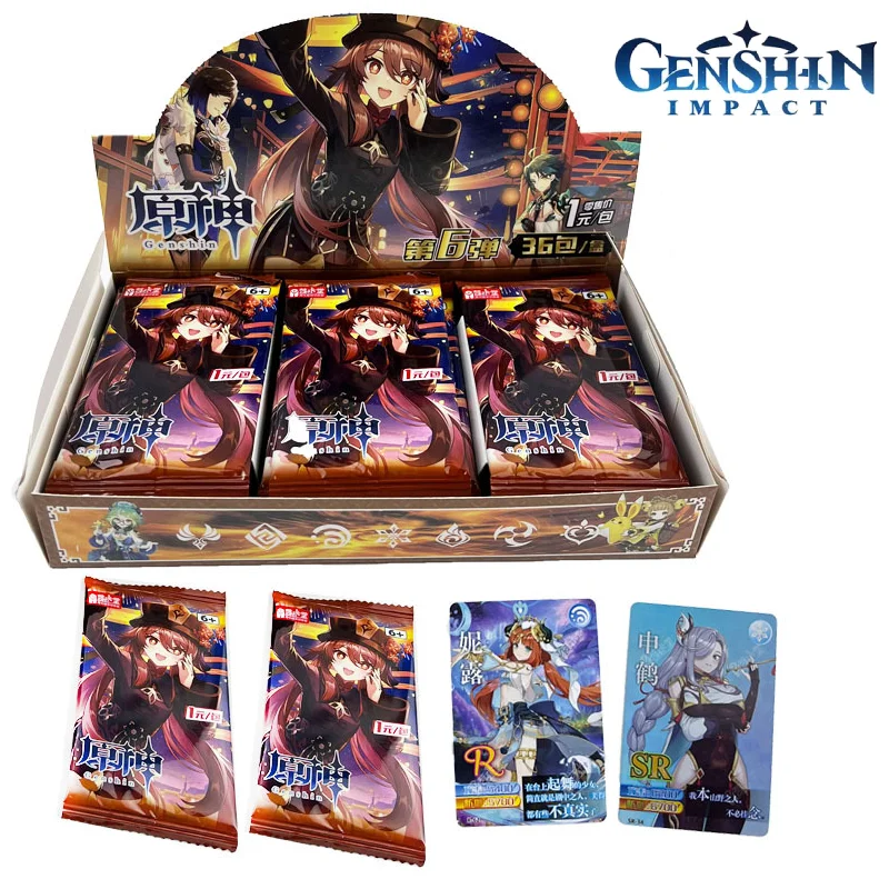 Genshin Impact Cards Mystery Box Toys Anime TCG Game Pack Booster Box Rare SSR Blind Boxes Collection Toys For Children Gifts