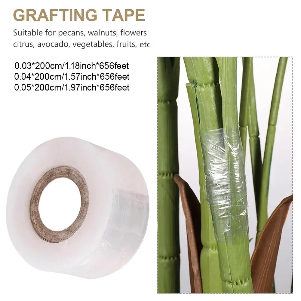 Plant Grafting Tape  Transparent Self-Adhesive Grafting Film, High Elasticity Graft Wrap for Fruit Trees Grafting Accessory