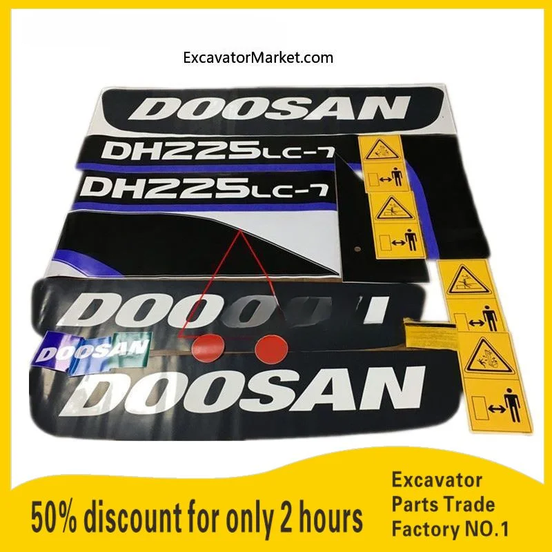 

For Doosan Dh60/80/150/200/220/225/370/420-7 S0001 Excavator Full Car Sticker Whole Body Sticker X excavator Accessories