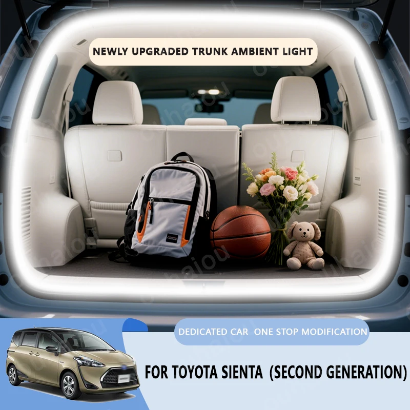 

For Toyota Sienta 3TH SIENNA Yaris L trunk light modification light Atmosphere lights White warm white Rear Trunk LED Light Bar
