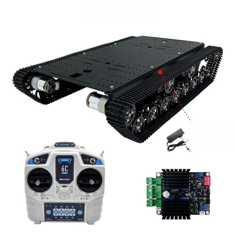 

4WD Chassis T800S Plastic Track Smart Car, Balck Heavy-load Obstacle-crossing Robot