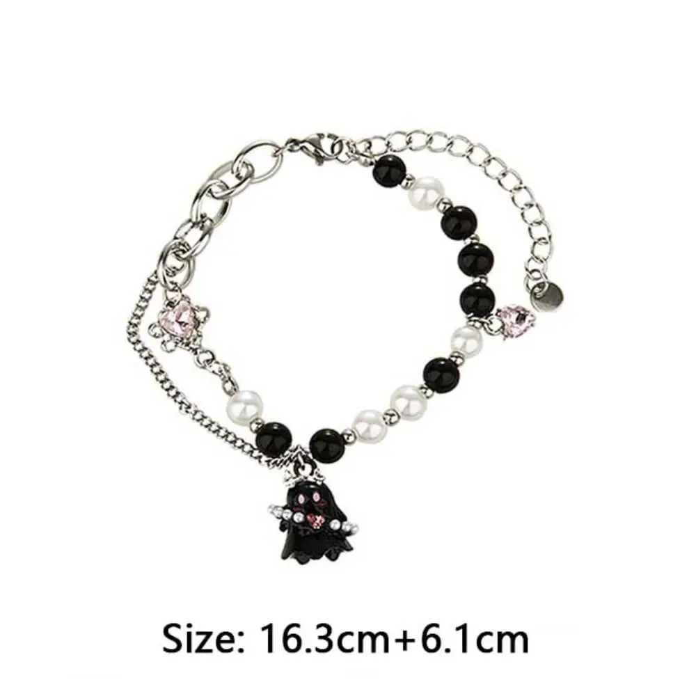 귀여운 비즈 할로윈 팔찌 유령 고양이 탄성 비즈 팔찌 쥬얼리 힙합 고딕 팔찌 남성용