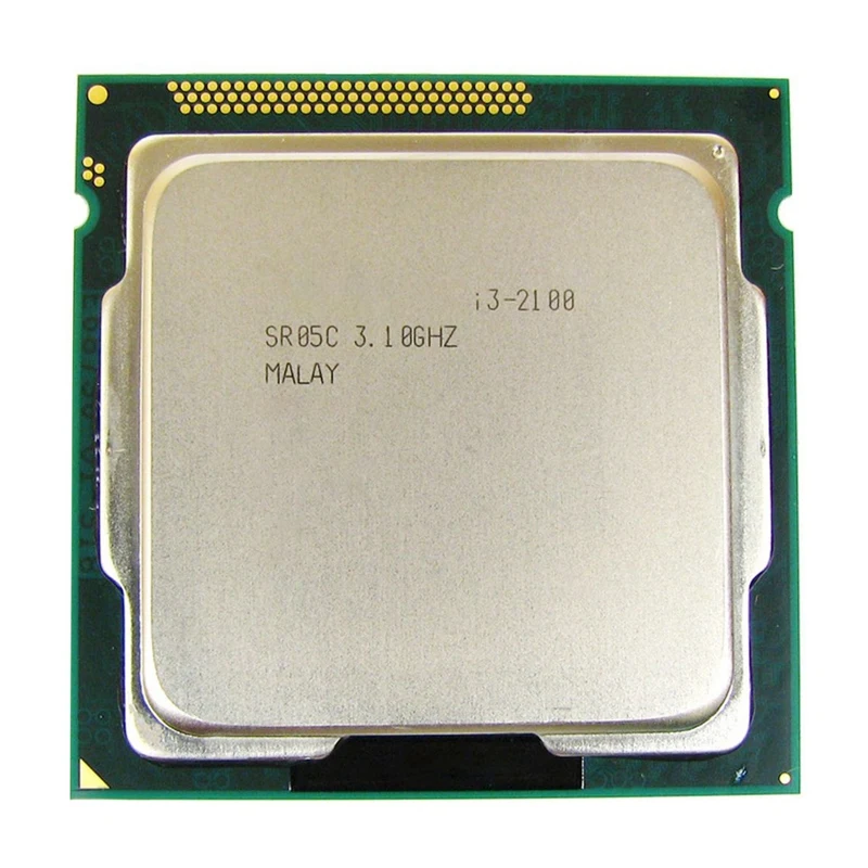 For Core I3 2100 CPU LGA1155 Processor+Thermal Pad 3MB Dual Core Desktop CPU For B75 USB Mining Motherboard