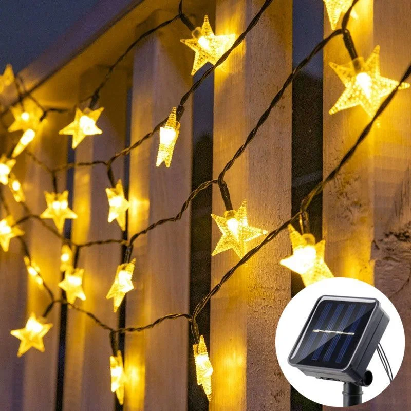 

Outdoor Solar Lamp LED Twinkle Star Solar Fairy Light String Garden Holiday Garland Birthday Wedding Party Ramadan Home Decor