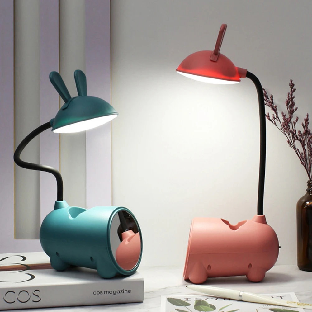 

Touch Dimming Table Lamp Bunny Nursery Reading Light for Kids Desk Charging Lamps Multipurpose Storage Child
