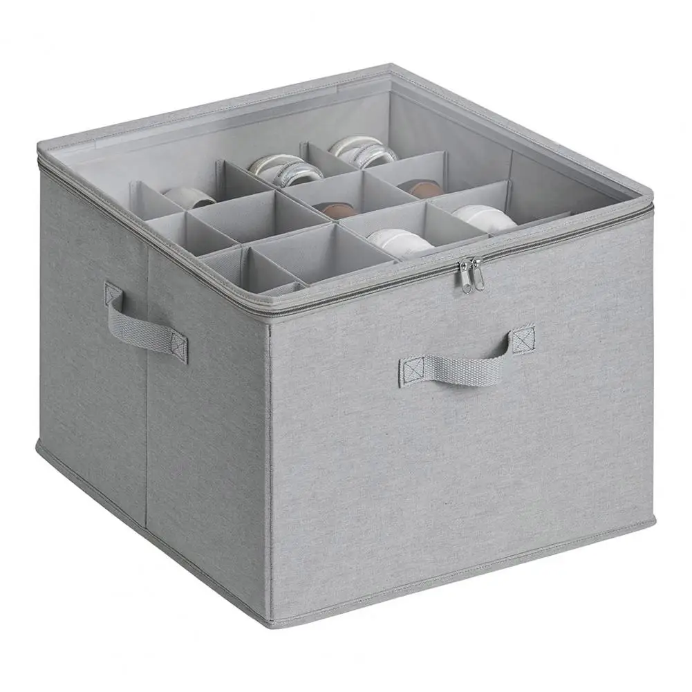 Shoe Storage Box with Handles Foldable Shoe Storage Box with Transparent Lid Zipper Closure Multi Compartment Closet Organizer