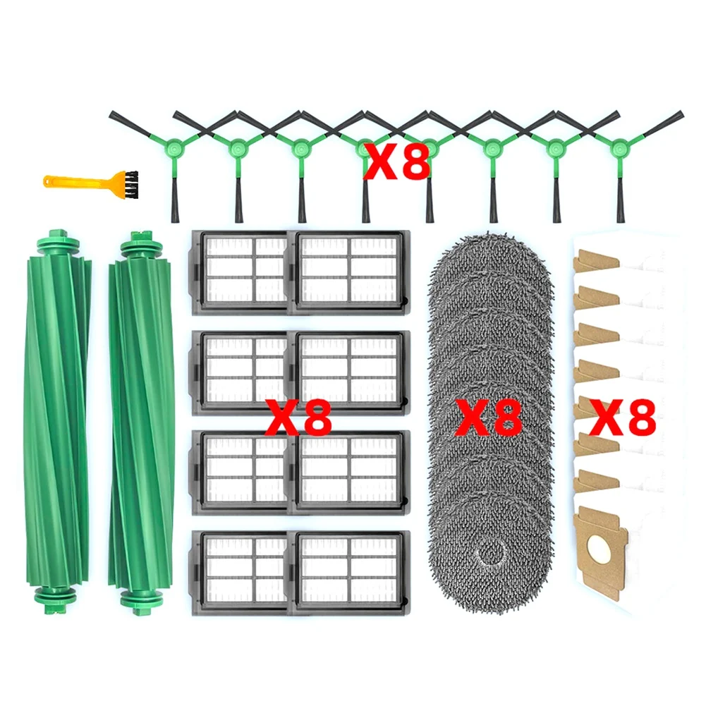

【Подходит!】 Подходит для комплекта аксессуаров для Irobot Roomba Plus 405/505, запасные части, основная боковая щетка, фильтр Hepa, накладка для швабры, мешок для пыли