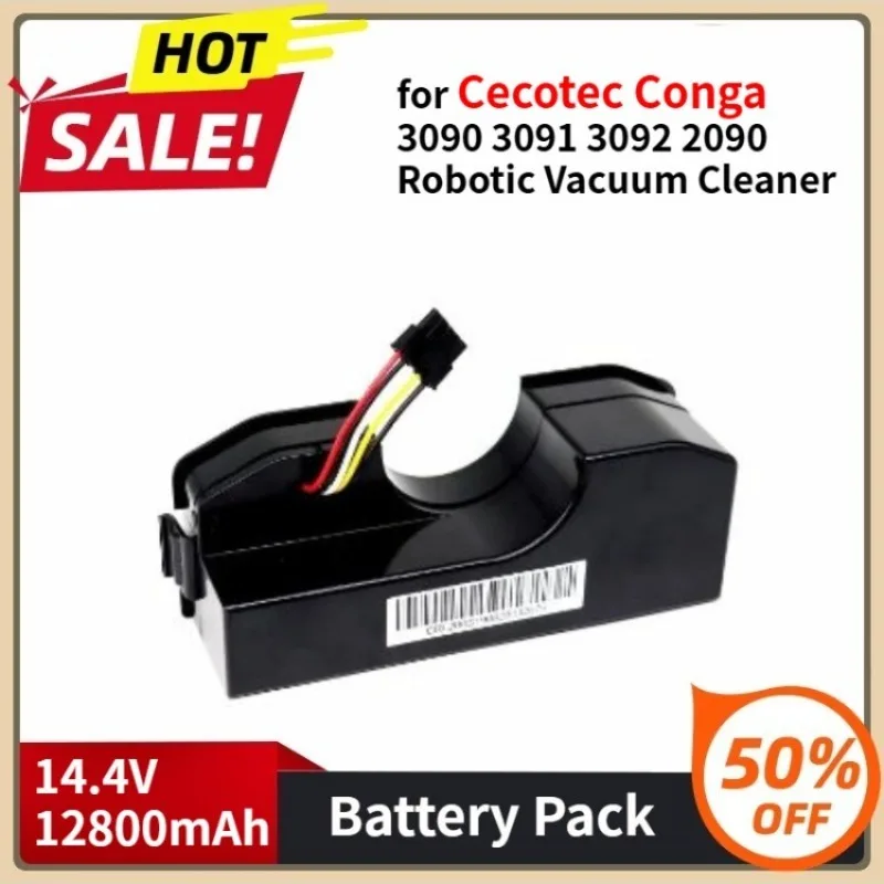 

Li ion Battery for Cecotec Conga 3090 3091 3092 2090 Robotic Vacuum Cleaner Conga 3090 Accessories 14.4V 12800mAh battery