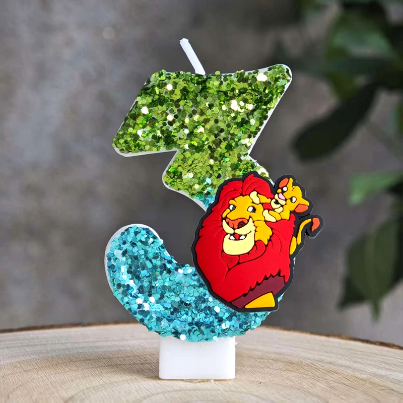 Lion King Simba Candle Number 0-9 Birthday Cake Candle Decoration Lion King Birthday Party Cake Topper Baby Shower Decor Gift - view 4