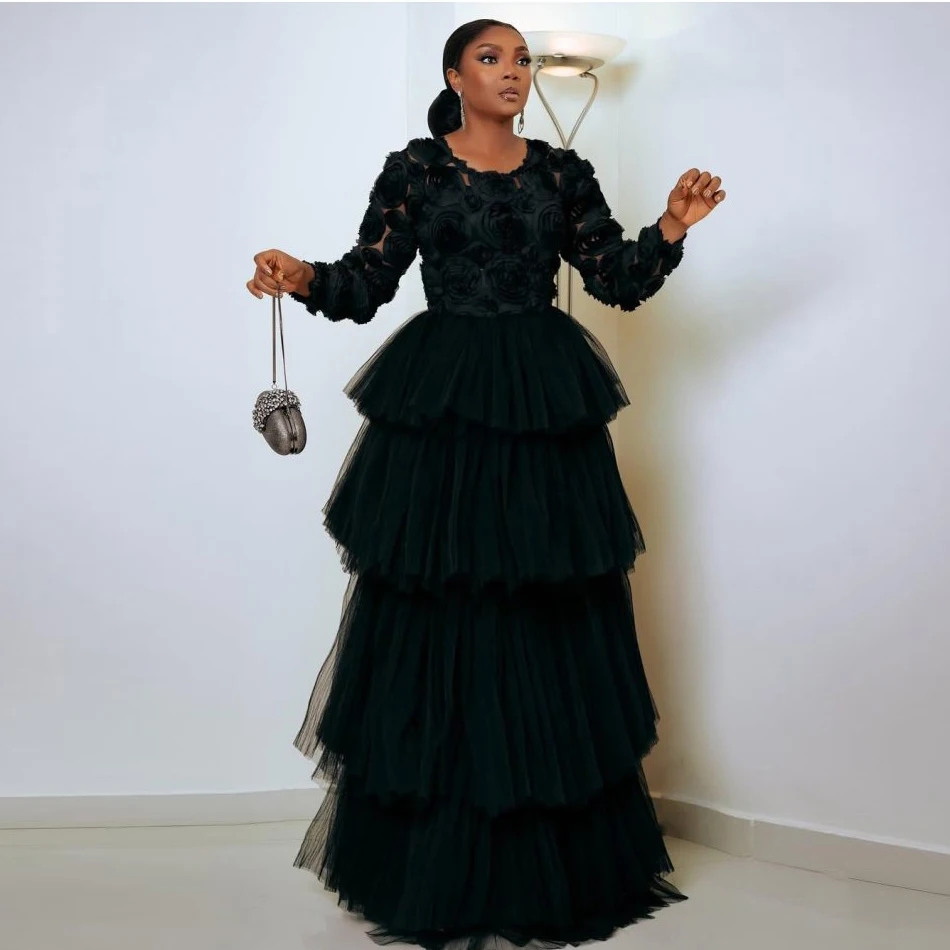 

Elegant Layered Skirts Women Long High Waist Party Skirts Tulle Maxi Skirt Lush Elastic Waistband