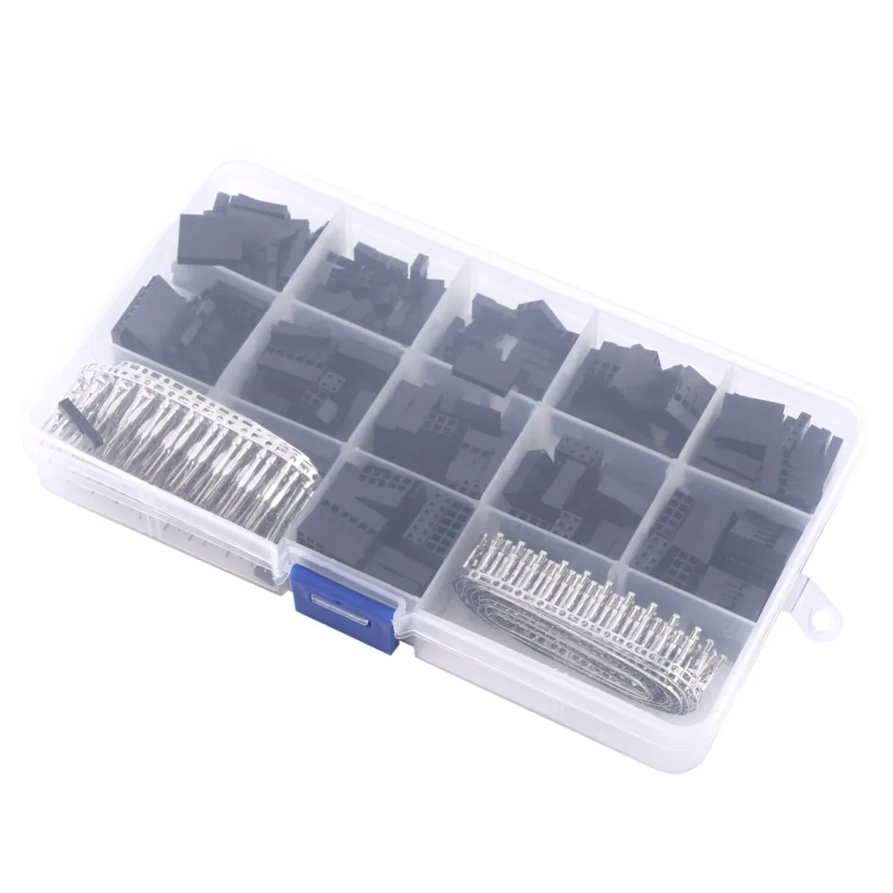 

620PCS Male/Female Jumper Wire Cable 2.54mm Pitch Storage Box Pin Header Connector Connector Housing Kit Electronics Projects