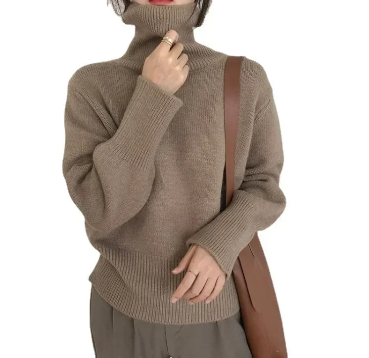 Cashmere Elegant Turtle Neck Women Sweater Soft Knitted Basic Pullovers O Neck Loose Warm Female Knitwear Jumper