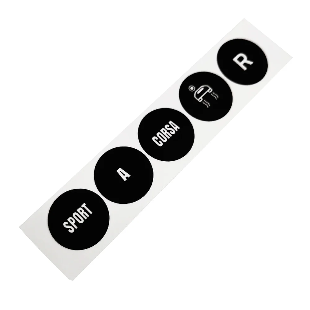 Black Gear Selector Decal Interior Sticker Reflective Lettering Vinyl Construction Black Overlay White Lettering
