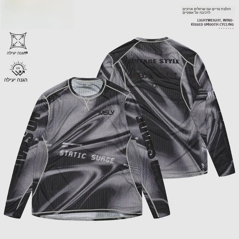 msly-summer-men's-long-sleeve-cycling-t-shirt-comfortable-breathable-outdoor-mountain-bike-riding-downhill-suit-polyester-lycra