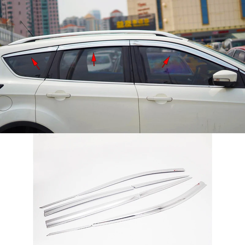 

Car accessories FIT FOR Ford Kuga Escape 2012-2019 ABS chrome waterproof Door Window Visor Vent Shades Sun Rain Guard