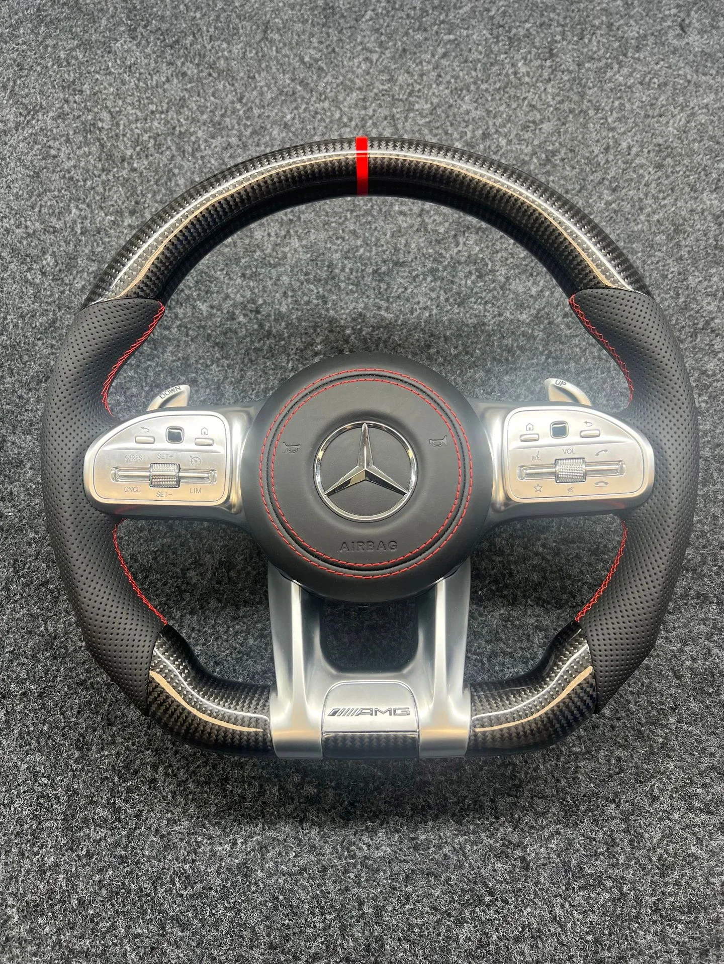 Upgrade Red Carbon Fiber Car Steering Wheel For Mercedes Benz G-Class G Wagon G63 AMG G500 G550