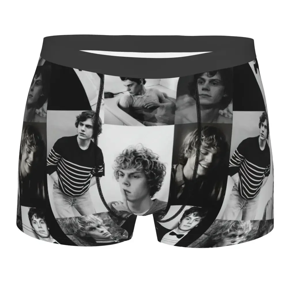 

Man Evan Peters Collage Boxer Shorts Panties Soft Underwear Actor Movie Homme Printed Underpants