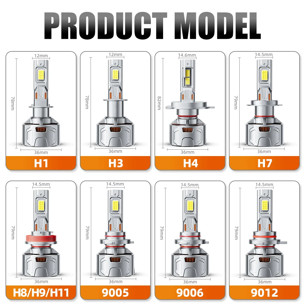 หลอดไฟหน้ารถยนต์ LED Canbus 18800000LM H4 9800W H7 H11 H1 9005 HB3 9006 HB4 Turbo ไฟหน้ารถยนต์อัตโนมัติ 12V 24V