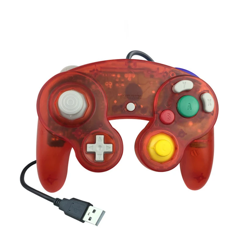 USB vezetékes Átlátható NGC gamepad Botkormány